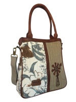 Vivace - Tote Handbag With Wind Pump-Brown Photo
