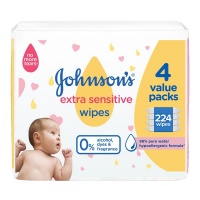 Johnsons Johnson's Baby Wipes Extra Sensitive 4 Value Pack 244 Wipes Photo