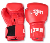 Ligum Fight Gear Premium Leather Boxing Glove - Red - 12 OZ Photo