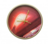 Red Marble Look Wall Clock - 30cm Photo