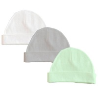 PepperSt Baby Collection - Baby Beanie Hat Set - White/Grey/Green Photo