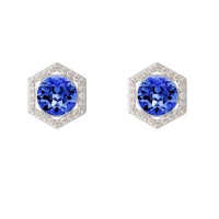 Stella Luna Honeycomb Earring- made with Swarovski Sapphire Crystal Photo