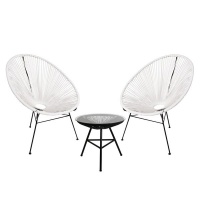 Fine Living Outdoor rope chair set-White Photo