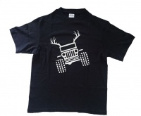 Christmas T Shirt Black with Jeep in White Photo