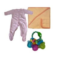 Babygrow Bath Towel and Babygrow Set Set White Photo