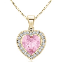 Stella Luna Heart Necklace with Swarovski Light Rose Crystal Gold Photo