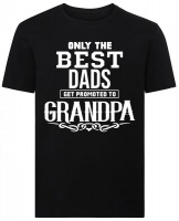 Only The Best Dads Get Promoted To Grandpa v4 Father's Day Tshirt -Black Photo