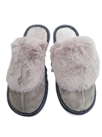 Warm Comfortable Room Fluffy Slippers - Black Photo