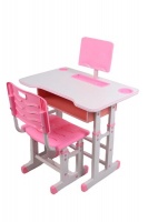 Children Study Desk & Ergonomic Chair- Pink Photo