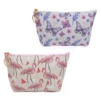 Lily & Rose 2 Pack Cosmetic Or Toiletry Bags - Butterflies And Flamingoes Photo