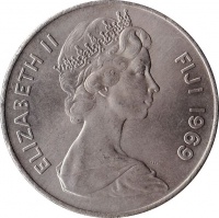 1969 Fiji One Dollar $1 Elizabeth 2 Uncirculated Photo