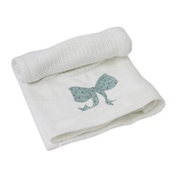 Sheraton Little Linen Embroidered Cellular Blanket – Bow White Photo