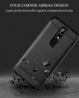 CellTime ™ Nokia 5.1 Plus Shockproof Carbon Fiber Design Cover - Black Photo