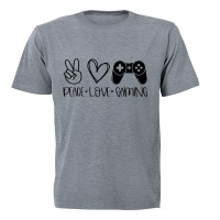 BuyAbility Peace. Love. Gaming - Adults - T-Shirt Photo