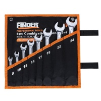 Finder - 8 Pieces Carbon Steel Combination Wrench Set - 8mm to 24mm - 192111 Photo