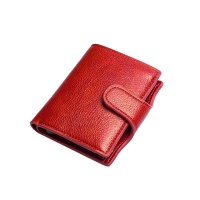 PU Leather Aluminium Anti-Theft RFID Credit Card Holder Case-Red Photo