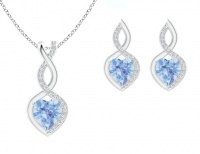 Civetta Spark Infinity Heart Set- Swarovski Light Sapphire Crystal Photo