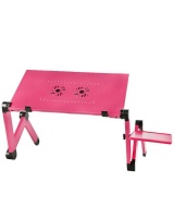 Loop Adjustable Laptop Stand With Cooling Fan Multi-Functional Ergonomic - Pink Photo