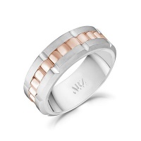 8mm Matte & Shiny RG Two Tone Spinner Ring Photo