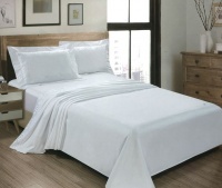 Cottonbox Egyptian Cotton Embroided Sheet - White - Queen - 162 Photo