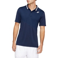 ASICS Men's Club Short Sleeve Tennis Polo Shirt - Navy/White Photo