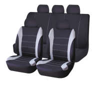 AutoKraft 9 Piece Universal Seat Cover Set - Black & Grey Photo