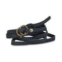 No Memo - Versatile Leather Bracelet Choker Belt Anklet - Dark Grey Photo