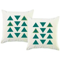 PepperSt - Scatter Cushion Cover Set - Teal Triangles Photo
