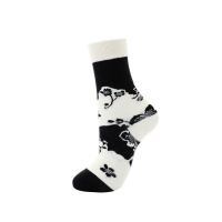 SoGood-Candy - Socks - Black Blossoms on Cream Photo