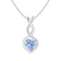 Civetta Spark Infinity Heart Necklace-Swarovski Light Sapphire crystal Rose Photo