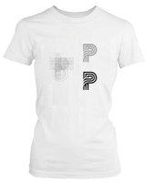PepperSt Ladies White T-Shirt - Grid Design P Photo