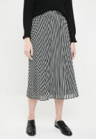 Women's ONLY Paige Life Above Calf Skirt - Black Stripes Photo
