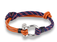 YALLI Men /Women Nylon Nautical Rope Bracelet Brown/Navy Photo