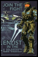 Halo Infinite - Join the Fight Poster with Black Frame Photo