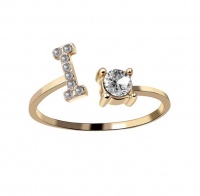 SilverCity Personalised Alphabet Initial Gold Adjustable Ring Letter - Z Photo