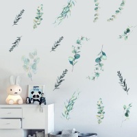 AOOYOU Nordic Green Style Leave Branches Vinyl Art Sticker for Wall Decoration Photo