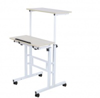 Wheels Mobile Standing and Seating Adjustable Laptop Computer Desk Cart Photo