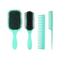 4 Pieces Anti Static Hair Brushes Detangling Comb Set - Green Photo