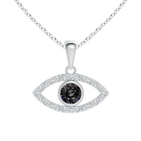 Stella Luna Evil Eye Necklace with Swarovski Silver Night Crystal Rosegold Photo