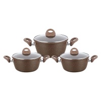 Dream Home DH - 6 piecess Carbon Steel Non-Stick Casserole Set with Glass Lid Photo