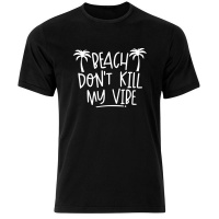 Think Out Loud Mens "Beach don't kill my vibe" Short Sleeve Tshirt Black Photo