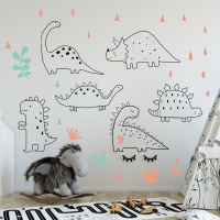 AOOYOU Watercolor Dinosaur Art Sticker for Wall Decoration Photo