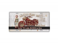 DeBlequy Aankopen - Live To Ride Rode To Live - Retro Vintage Metal Wall Plate Photo