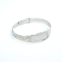 925 Sterling Silver Adjustable Baby Bangle Photo