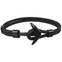 Killerdeals Black Nylon Nautical Rope Bracelet with Anchor Photo