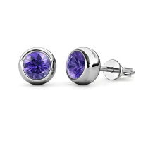 Destiny February/Amethyst Birthstone Earrings with Swarovski Crystals Photo