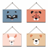 Imaginate Decor Imaginate - Baby Room Picture Boards - Animated Woodland Animals - 4 Piece Photo