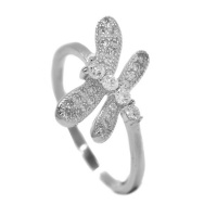 Silverbird 925 Sterling Silver Cubic Zirconia Dragonfly Ring Photo