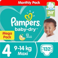 Pampers Baby Dry - Size 4 Mega Pack - 132 Nappies Photo