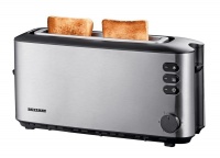 Severin - Automatic Long Slot Toaster - Silver & Black Photo